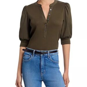 Veronica Beard coralee  puff sleeve top .